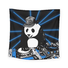 Deejay Panda Square Tapestry (small) by Valentinaart