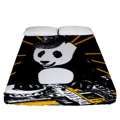 Deejay Panda Fitted Sheet (california King Size) by Valentinaart