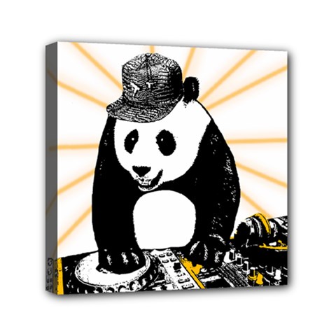 Deejay Panda Mini Canvas 6  X 6  by Valentinaart