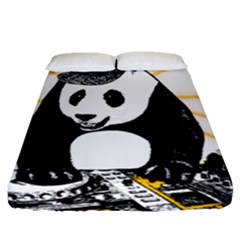 Deejay Panda Fitted Sheet (queen Size) by Valentinaart