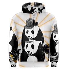 Deejay Panda Men s Zipper Hoodie by Valentinaart