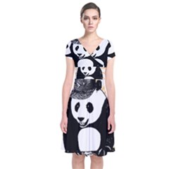 Deejay Panda Short Sleeve Front Wrap Dress by Valentinaart