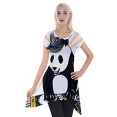 Deejay Panda Short Sleeve Side Drop Tunic by Valentinaart