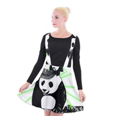 Deejay Panda Suspender Skater Skirt by Valentinaart