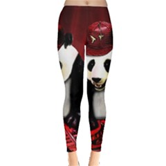 Deejay Panda Leggings  by Valentinaart