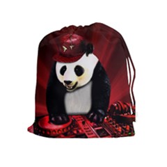 Deejay panda Drawstring Pouches (Extra Large)