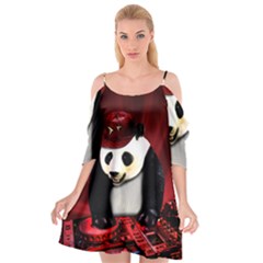 Deejay panda Cutout Spaghetti Strap Chiffon Dress