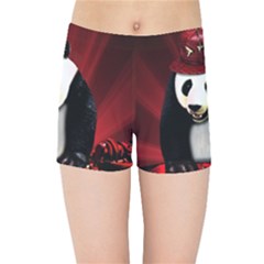 Deejay Panda Kids Sports Shorts by Valentinaart