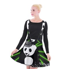 Deejay Panda Suspender Skater Skirt by Valentinaart