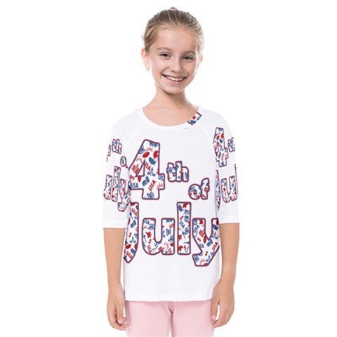 4th Of July Independence Day Kids  Quarter Sleeve Raglan Tee by Valentinaart