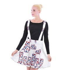 4th Of July Independence Day Suspender Skater Skirt by Valentinaart