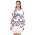 4th of July Independence Day Long Sleeve Chiffon Shift Dress  View1