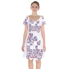 4th Of July Independence Day Short Sleeve Bardot Dress by Valentinaart