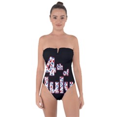 4th Of July Independence Day Tie Back One Piece Swimsuit by Valentinaart