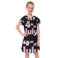 4th Of July Independence Day Kids  Drop Waist Dress by Valentinaart