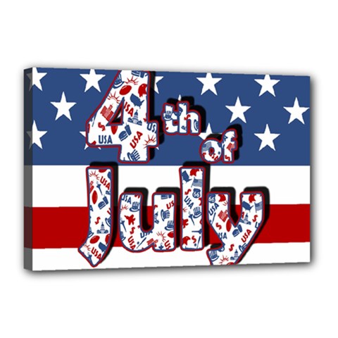 4th Of July Independence Day Canvas 18  X 12  by Valentinaart