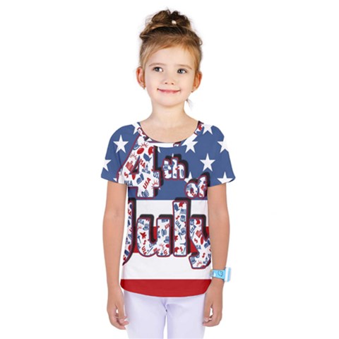 4th Of July Independence Day Kids  One Piece Tee by Valentinaart