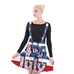 4th Of July Independence Day Suspender Skater Skirt by Valentinaart