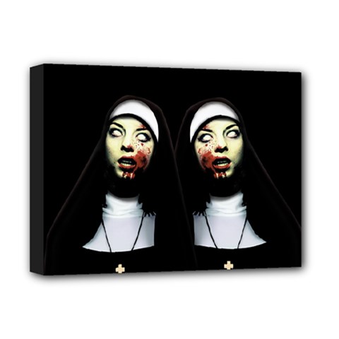 Horror Nuns Deluxe Canvas 16  X 12   by Valentinaart