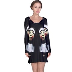 Horror Nuns Long Sleeve Nightdress by Valentinaart