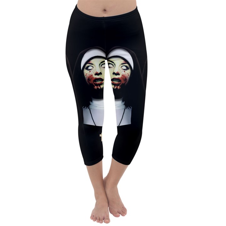 Horror nuns Capri Winter Leggings 