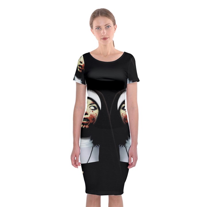 Horror nuns Classic Short Sleeve Midi Dress