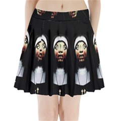 Horror Nuns Pleated Mini Skirt by Valentinaart