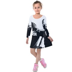 Ninja Kids  Long Sleeve Velvet Dress by Valentinaart