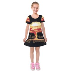 Nuclear Explosion Kids  Short Sleeve Velvet Dress by Valentinaart