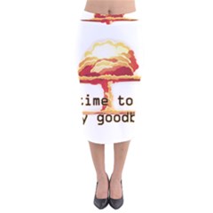 Nuclear Explosion Velvet Midi Pencil Skirt by Valentinaart