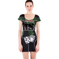 Nuclear Explosion Trump And Kim Jong Short Sleeve Bodycon Dress