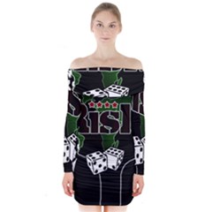 Nuclear Explosion Trump And Kim Jong Long Sleeve Off Shoulder Dress