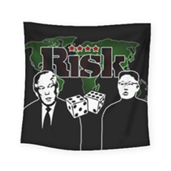 Nuclear Explosion Trump And Kim Jong Square Tapestry (small) by Valentinaart