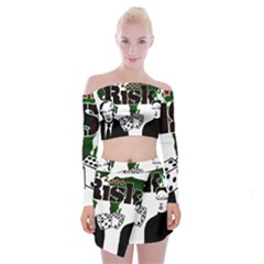 Nuclear Explosion Trump And Kim Jong Off Shoulder Top With Skirt Set