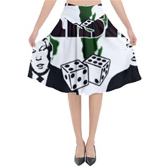 Nuclear Explosion Trump And Kim Jong Flared Midi Skirt by Valentinaart