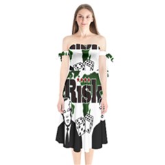 Nuclear Explosion Trump And Kim Jong Shoulder Tie Bardot Midi Dress