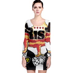 Nuclear Explosion Trump And Kim Jong Long Sleeve Bodycon Dress