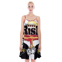 Nuclear Explosion Trump And Kim Jong Spaghetti Strap Velvet Dress by Valentinaart