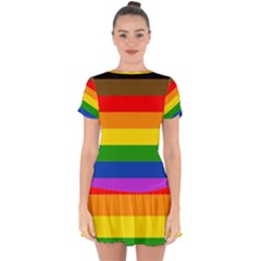 Philadelphia Pride Flag Drop Hem Mini Chiffon Dress by Valentinaart