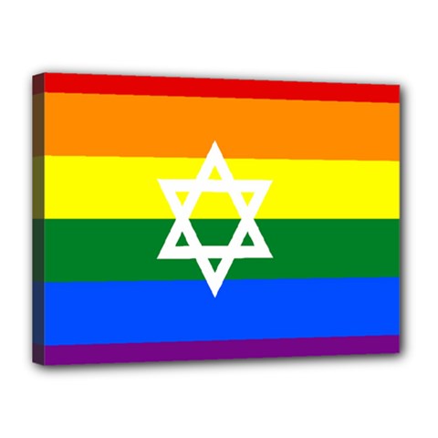 Gay Pride Israel Flag Canvas 16  X 12  by Valentinaart