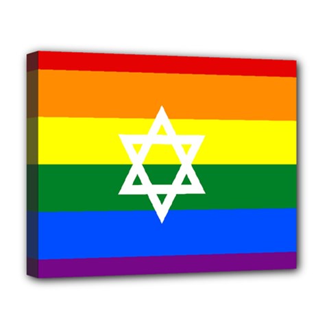 Gay Pride Israel Flag Deluxe Canvas 20  X 16   by Valentinaart