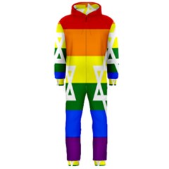 Gay Pride Israel Flag Hooded Jumpsuit (men)  by Valentinaart