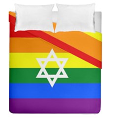 Gay Pride Israel Flag Duvet Cover Double Side (queen Size) by Valentinaart