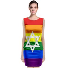 Gay Pride Israel Flag Classic Sleeveless Midi Dress by Valentinaart