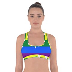 Gay Pride Israel Flag Cross Back Sports Bra by Valentinaart