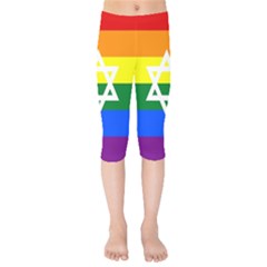 Gay Pride Israel Flag Kids  Capri Leggings  by Valentinaart