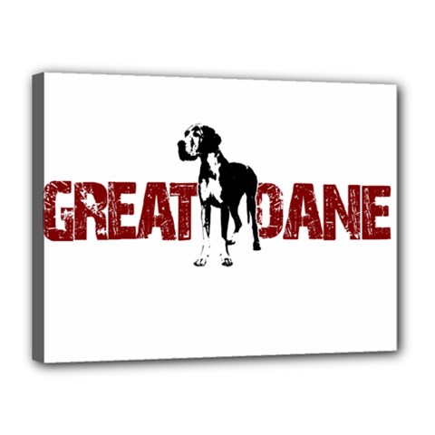 Great Dane Canvas 16  X 12  by Valentinaart