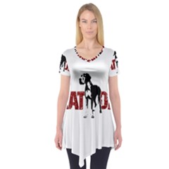 Great Dane Short Sleeve Tunic  by Valentinaart