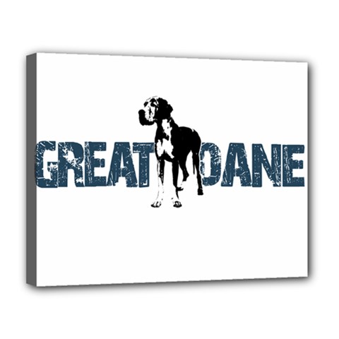 Great Dane Canvas 14  X 11  by Valentinaart