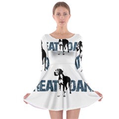 Great Dane Long Sleeve Skater Dress by Valentinaart